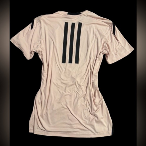 Adidas Train Essentials Workout Tee Women’s Small Pink Black New No Tags - Picture 2 of 9